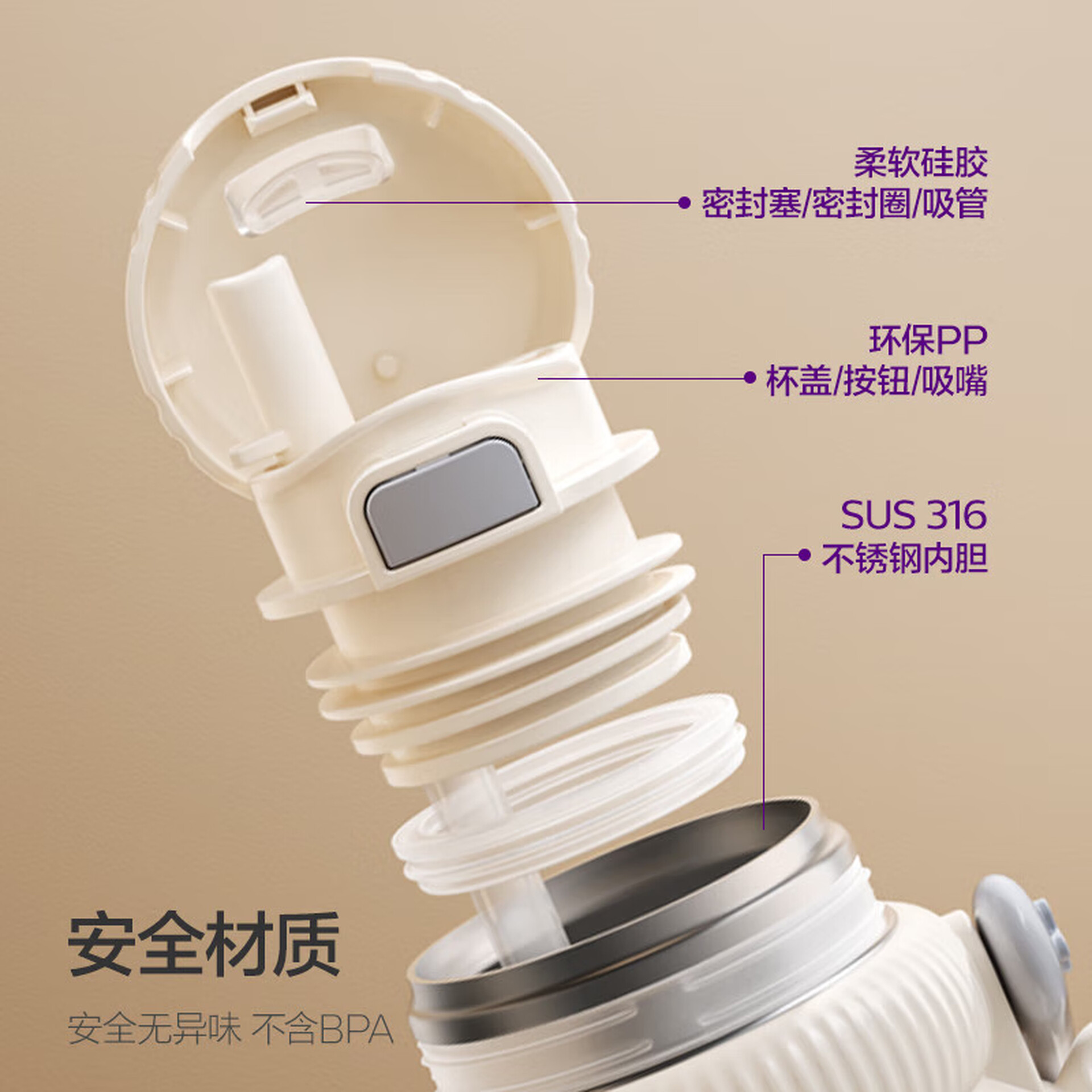 新安怡(AVENT)飞利浦新安怡儿童吸管保温大容量调奶器婴儿外出冲奶学生专业水杯 - 图片 4
